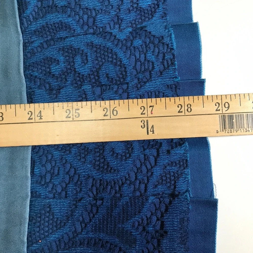 ELLE Womens Size 6 Ombre Blue‎ Pencil Skirt Lace Hem Embellished Floral Detail